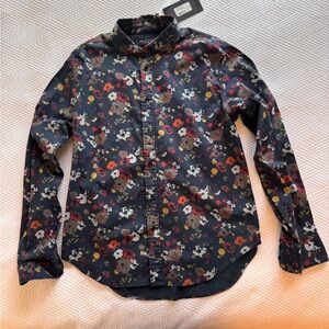 rag & bone Men's Dark Floral Button Down Shirt